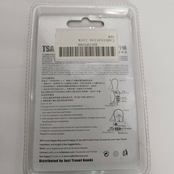 Travel Combination Lock TSA Accepted Travel Sentry Approved 3 Number Dial - Picture 5 of 6